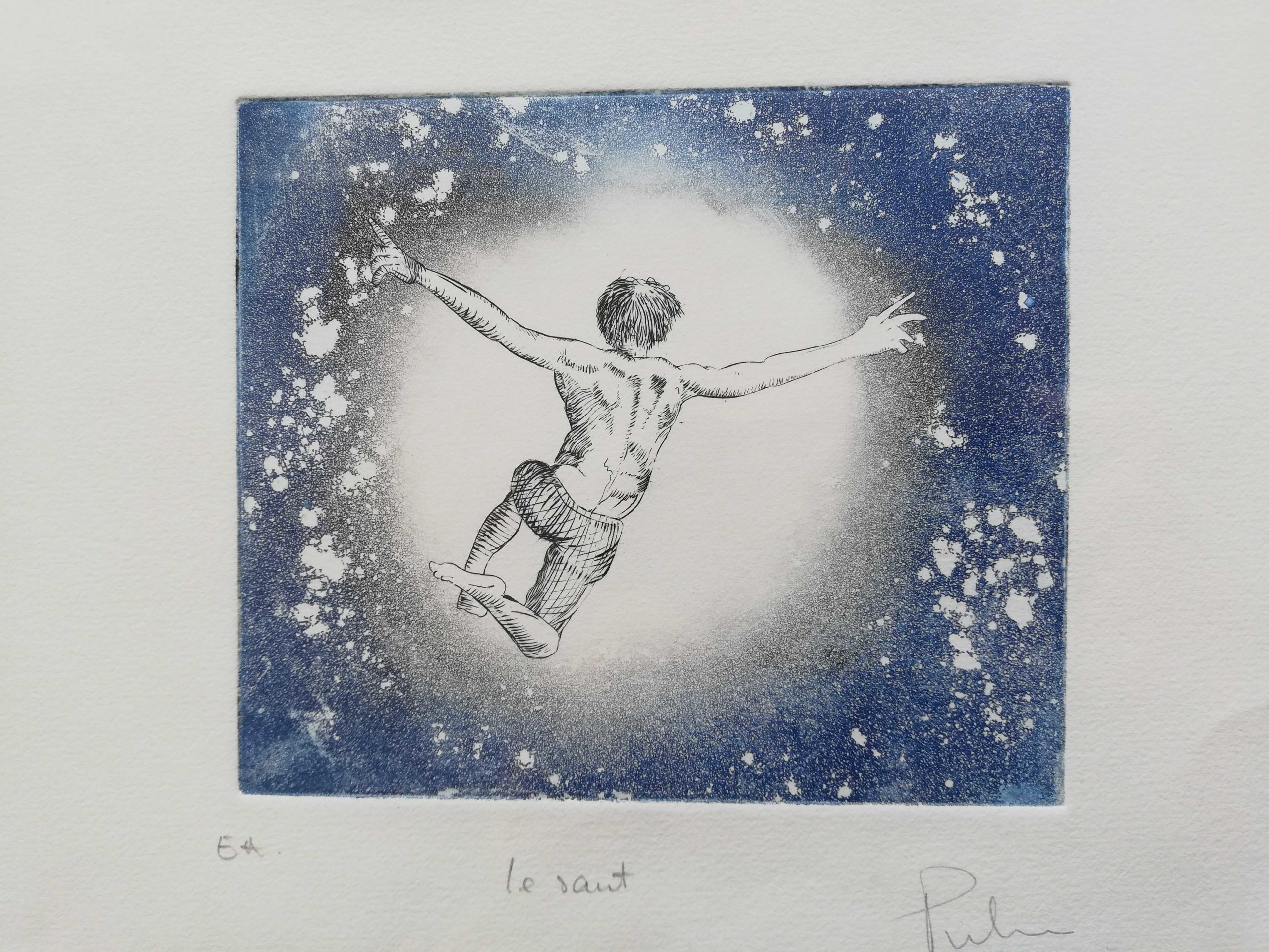 Le saut engrave by Michel Puharré